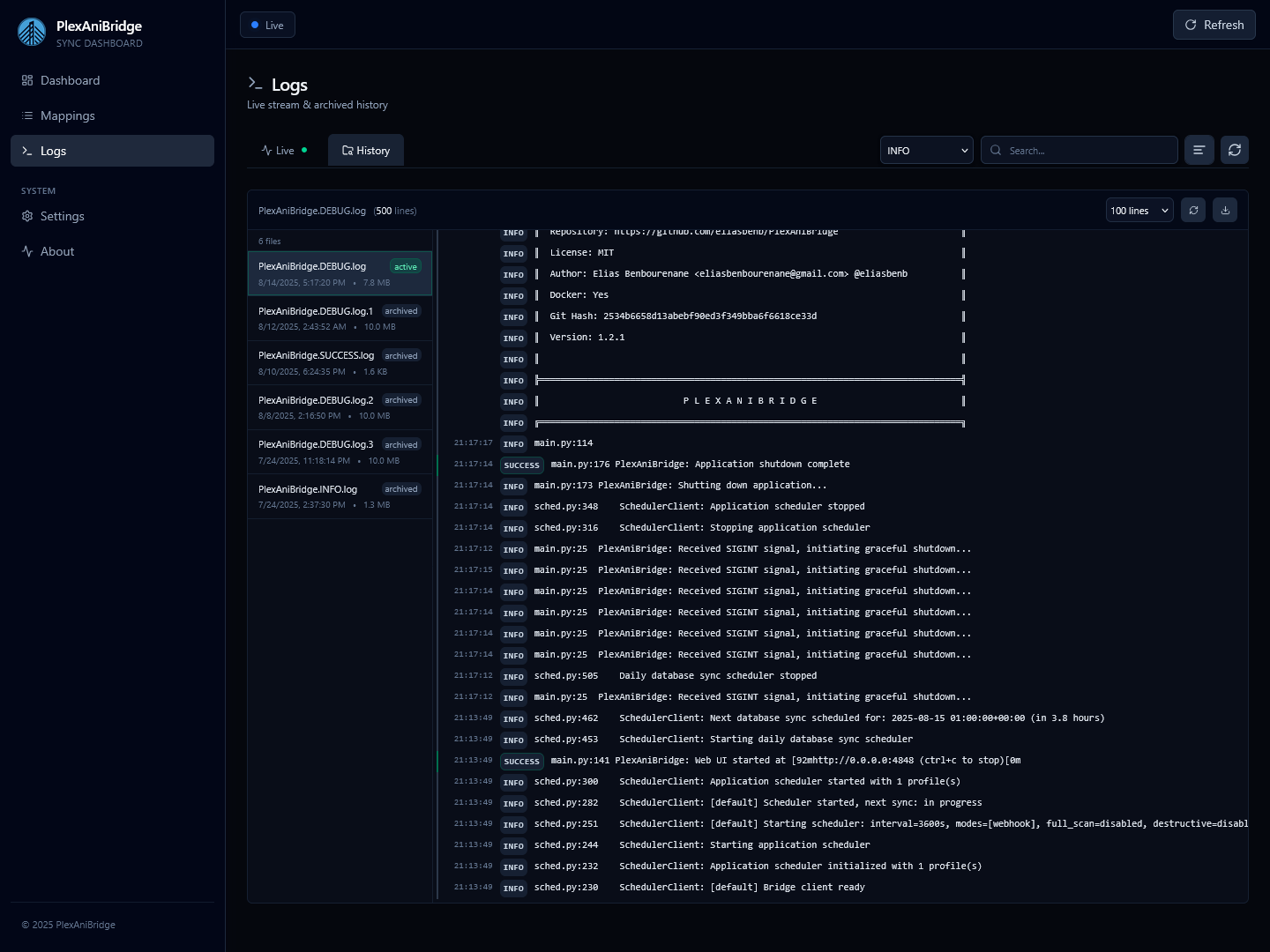 Logs Screenshot